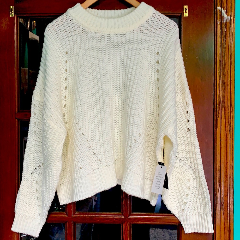 Sweater with Pointelle Detail Cream 18/20